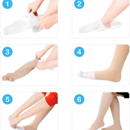 Medical compression stockings for women and men 20-30 mmHg, professional ankle care, support stockings with gradient compression for varicose veins, blood circulation promotion - flesh color L