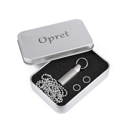 Opret Mini Titanium Metal Pill Box Small with Keychain-Waterproof, Lightweight for Outdoor Travel, Pill Box Small Tablet Box Small Tablets Weekly Box Pill Box for On the Go