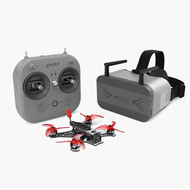 EMAX Tinyhawk 3 Plus Freestyle Drone RTF Kit Ready To Fly FPV Analog Drones Mini Racing Quadcopter Robust Carbon Fiber Frame with Goggles and E8 Radio Transmitter for Kids Adults and Beginners