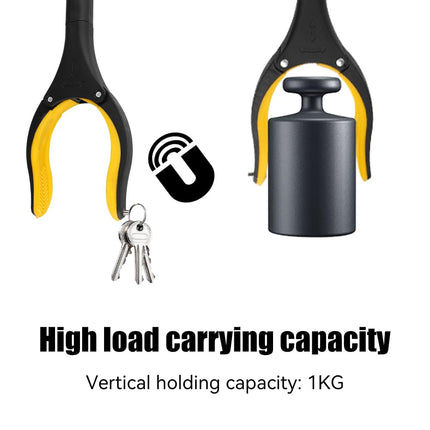 Foldable Grabber, Grabber for Seniors, Grabber, Garbage Tongs, The tip can attract magnetic objects such as keys and is suitable for picking up objects (yellow, 80 cm)