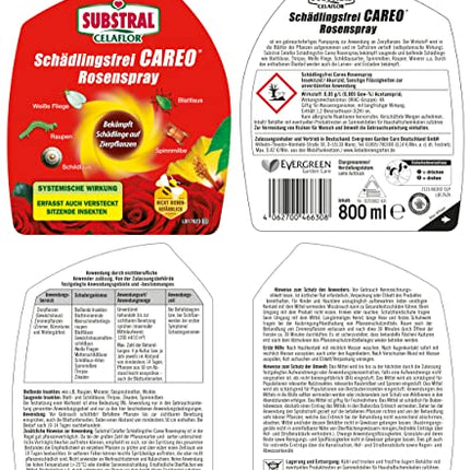 Substral Pest-Free Careo Ornamental Plants, against pests such as aphids, scale insects, mealybugs, caterpillars, 800 ml, Green