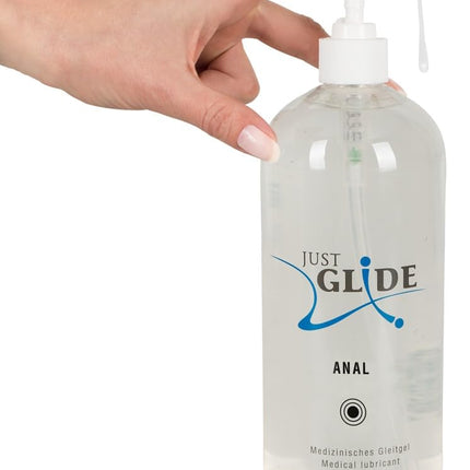 Just Glide Anal - intensive anal lubricant for women and men, water-based, vegan, fat- and oil-free, suitable for sex toys and condoms, 1000 ml