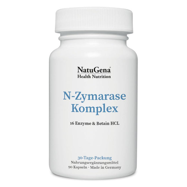 NatuGena N-Zymarase Complex, 16 different enzymes, betaine, bromelain &amp; papain, digestive enzymes, 90 capsules (30-day supply)