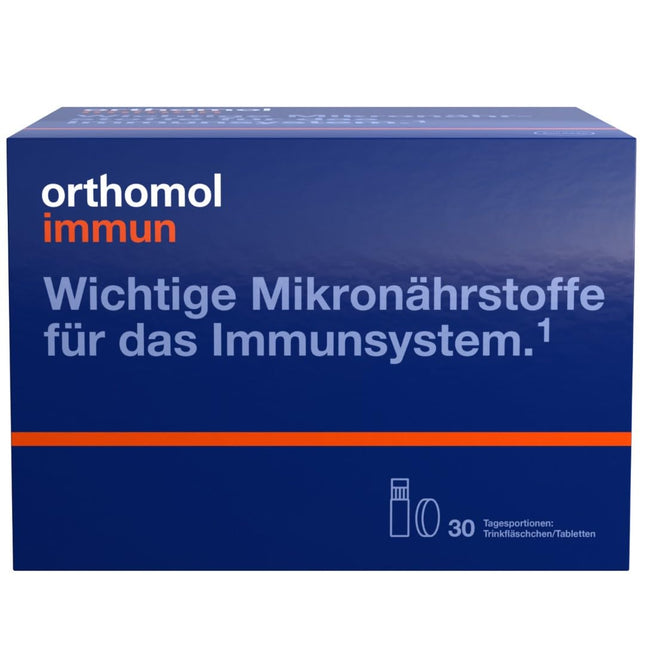 Orthomol Immun - Micronutrients to support the immune system - with vitamin C, vitamin D and zinc - Drinking ampoules/tablets, 30 daily portions