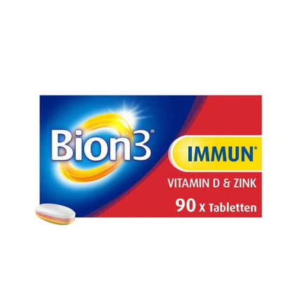 Bion3 Immun(*1) Multivitamin, immune support, vitamin C, D, zinc and intestinal flora bacteria, 90 tablets, 3-month supply