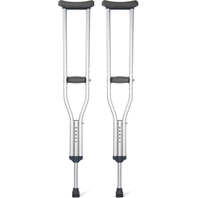 IBVIVIC Forearm Crutches (2 Pack), Large Size, Forearm Crutches Height-Adjustable Crutches for Adults up to 150 kg, Walking Aid Crutches Adjustable Handles, Gray