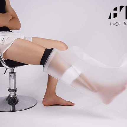 HKF HO KI HO Shower Protector Leg, Cast Protector Waterproof Leg, Reusable Water Protection for Arm Cast Keep Wounds and Bandages Dry While Bathing - Adult Short Leg - 66CM