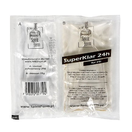 SUPERKLAR 24h - Fining Clarification of wines Beers and mashing mode d'emploi Turboklar Turbo Klar Turbo yeast Turbo yeast Vodka yeast Vodka Distilling Fermentation yeast Alcotec