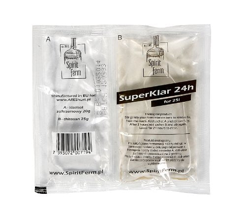 SUPERKLAR 24h - Fining Clarification of wines Beers and mashing mode d'emploi Turboklar Turbo Klar Turbo yeast Turbo yeast Vodka yeast Vodka Distilling Fermentation yeast Alcotec