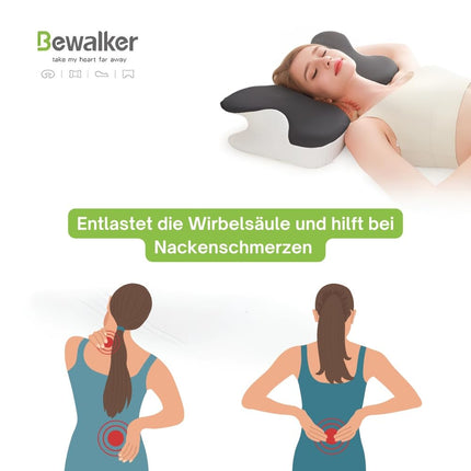 Bewalker Orthopedic Memory Foam Pillow, Neck Pillow, Neck Support Pillow, Sleeping Pillow - Ergonomic Anti-Snoring Pillow for Back Pain