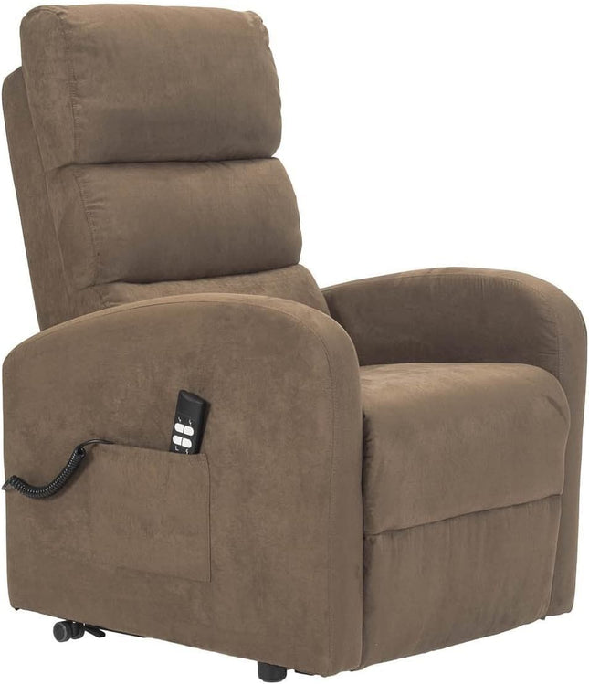 POLTRONE ITALIA Jessica 2 Motors PERSONALIZED recliner chair with medical device 4 wheels micro spring seat fluffy brown