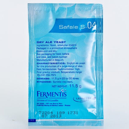 Fermentis Safale S-04 11.5g top-fermenting brewer's yeast dry yeast