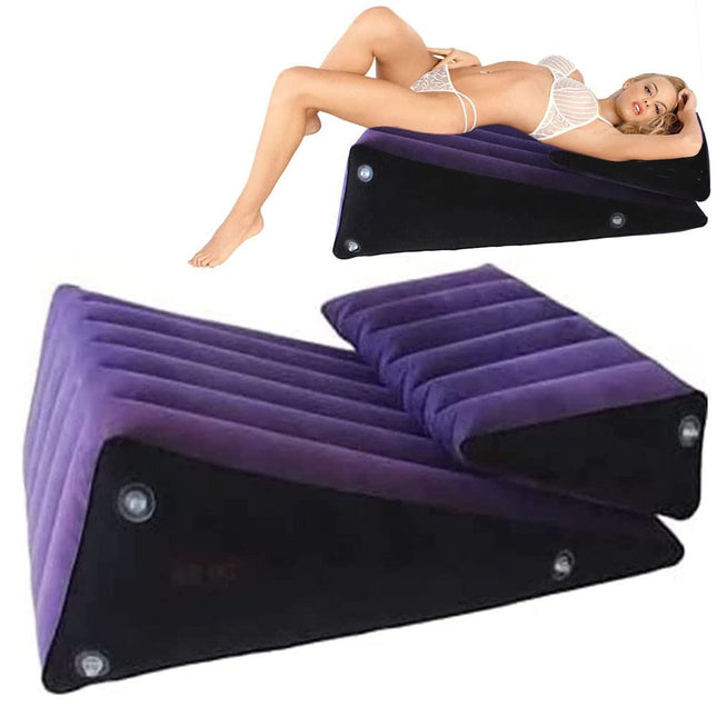 Sex Pillow Set, 2 Pack Sex Aid Ramp Inflatable Magic Sofa Combination Triangle Pillow Supportive Wedge Posture Versatile Cushion Toys Body Support Pillow for Couples