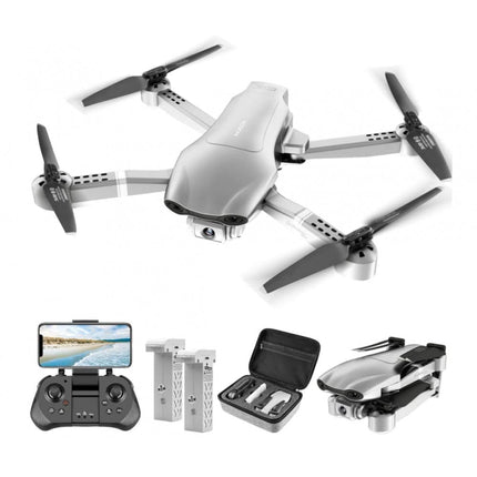 LUXWALLET Nocchi Vicky 4D 2.4 GHz WiFi Drone with Full HD Camera, GPS and Carrying Case, 30 km/h-300 m Distance, Silver