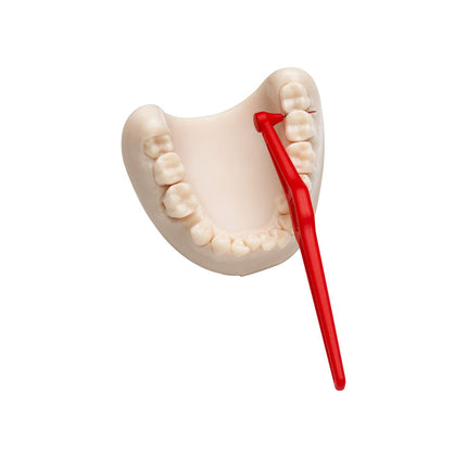 TEPE Angle Interdental Brushes Red (ISO Size 2: 0.5 mm) / Controlled cleaning of the interdental spaces, even in hard-to-reach areas / 1 x 6 Angle Interdental Brushes