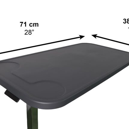 PEPE Mobility - Overbed table on castors, height adjustable, robust structure, mobile side table for nursing bed, hospital C shape, black