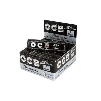 OCB Slim Cigarette Papers with Filter Tips, 32 Booklets