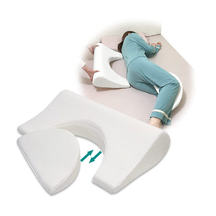 Mybow Decubitus Wedge Pillow for Bedsores, Positioning Wedges, Medical Pillows for Side Sleeping, Pressure Ulcers, Inclined Foam Wedge for Post-Surgery, Bedridden Elderly (White)
