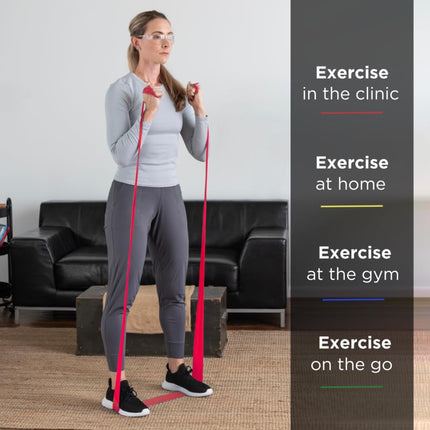 Theraband Resistance Bands Set, Resistance Bands for Exercise, Physical Therapy, Work-Outs/Gym, Strength Train at Home, Color Coded by Resistance