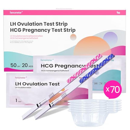 Femometer 50 ovulation test + 20 pregnancy test 25 miu/ml optimal sensitivity