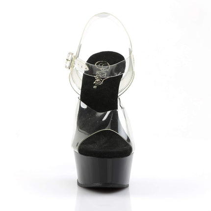 Pleaser PLEASER DELIGHT-608, women's platform sandals, transparent (transparent (Clr/Blk)), 40 EU