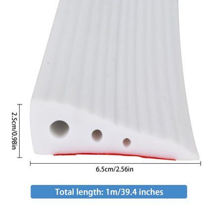 Compensation profile, self-adhesive transition profile, threshold transition rail, silicone door threshold ramp, threshold ramp, wheelchair ramp for door openings, bathrooms (C-White, 6.5 x 2.5 x 100 cm)