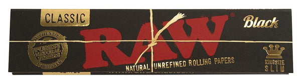 RAW Black Classic, Kingsize Slim Papers, 32 ultra-thin papers per booklet 10 booklets