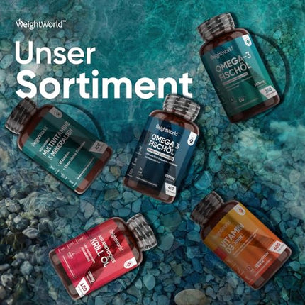 Omega 3 - 400 Capsules 1+ Year Supply - 1000mg Fish Oil per Day - Essential Omega 3 Fatty Acids with EPA &amp; DHA - For Heart, Brain &amp; Blood Pressure (EFSA) - Natural Fish Oil from Anchovies - WeightWorld