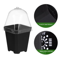 Mini Flower Pot Growing Pots With Dome: 10 Pieces Indoor Greenhouse Growing Set Dome Plants Plant Pots Windowsill Greenhouse Plastic Growing Trays Plant Pot for Plants