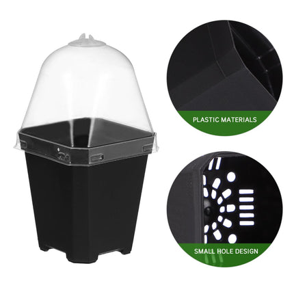Mini Flower Pot Growing Pots With Dome: 10 Pieces Indoor Greenhouse Growing Set Dome Plants Plant Pots Windowsill Greenhouse Plastic Growing Trays Plant Pot for Plants
