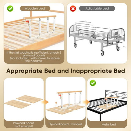 Hlieeosfcn Bed Rail, Bed Rail for Elderly, Foldable Fall Protection Safety Bed Guard, Bed Railing for Elderly Seniors, Adults, Disabled and Children, Foldable Hospital