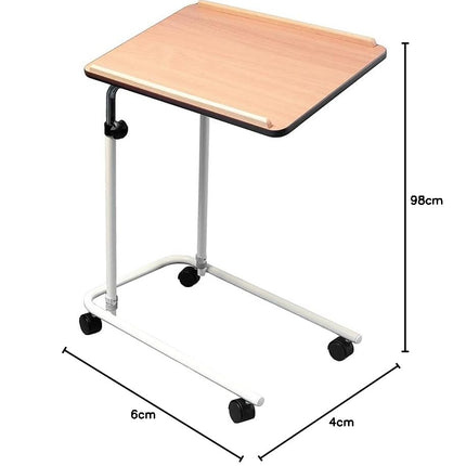 NRS Healthcare Bed and Chair Table with Castors