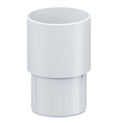INEFA downpipe connector, PVC DN50 / 50mm white drain pipe connector, gutter accessories, easy plug-in installation, Made in Germany
