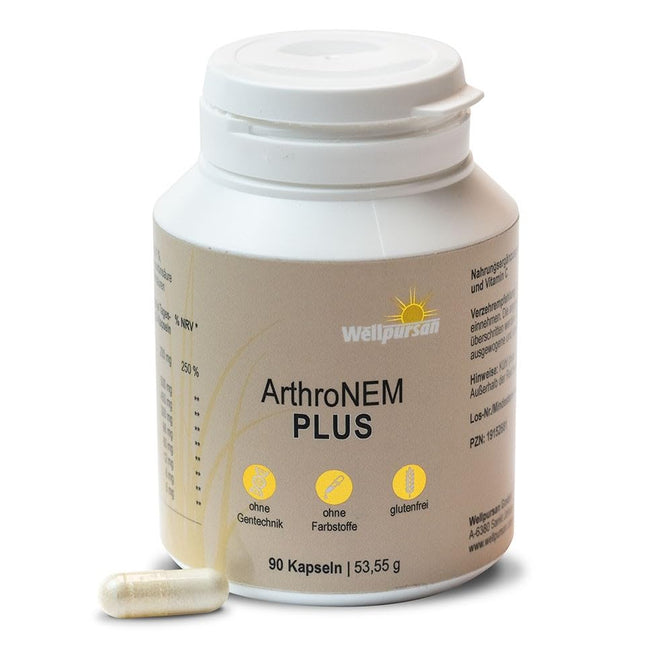 Wellpursan ArthroNem Plus - 90 joint capsules to support osteoarthritis and joint pain, joint complex with MSM and vitamin C, dietary supplement for joints and cartilage