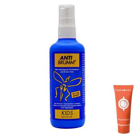 Anti Brumm Kids Sensitive 1x 75 ml I Protection against mosquitoes and ticks I Mosquito spray I For home, travel, tropics I Icaridin I Children from 1 year I Sensitive skin I Value set plus Pharma Perle giveaway