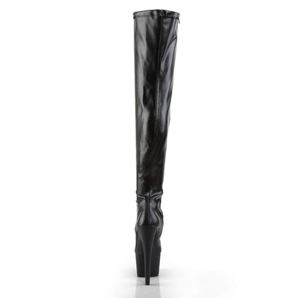 Pleaser Women's ADORE-3000 Short Boots, Black (Black (Blk STR Faux Leather/Blk Matte)