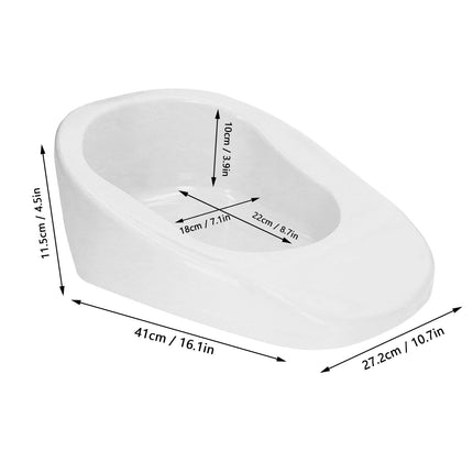 Sturdy Portable Plastic Bedpan, Bedpan for Bedridden Patients with Lid Handle for Pregnant Women (White)