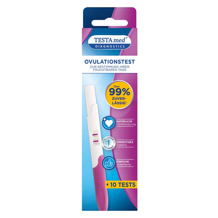 TESTA med DIAGNOSTICS ovulation test for those wanting to have children, 10 pieces, indicates the time of peak fertility with an overall accuracy of over 99 percent