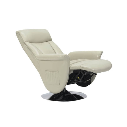 Sime MT-P2 ADJUSTABLE electric recliner with 2 motors, independently adjustable backrest and footrest, steel base, swivel chair, beige leather
