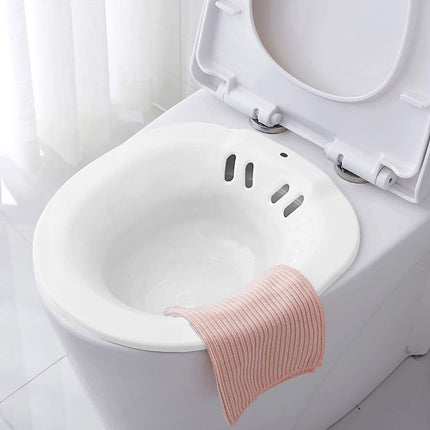 Sitz bath for the toilet - Bidet insert for the toilet - Portable sitz bath for hemorrhoid treatment, postpartum care, pregnant women and the elderly - Avoid squats (approx. 2.2 liters)