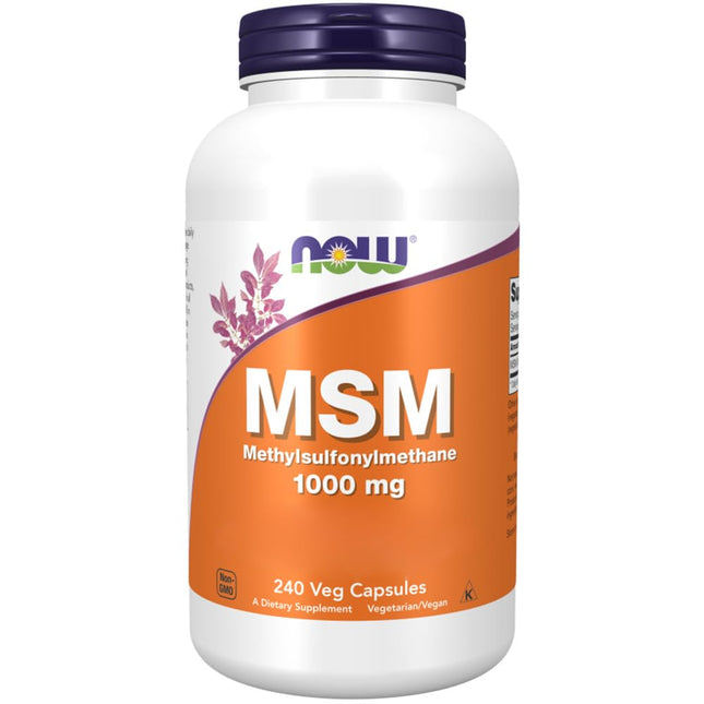 Now Foods, MSM, 1,000 mg, 240 Vegan Capsules, Laboratory Tested, Sulfur, Gluten-Free, Soy-Free, Vegetarian