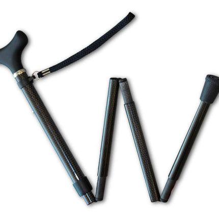 KMINA PRO - Walking Stick Folding Carbon, Women's Height Adjustable, Men's Elegant, Walking Stick Black, Lightweight, Foldable, Carbon Fiber
