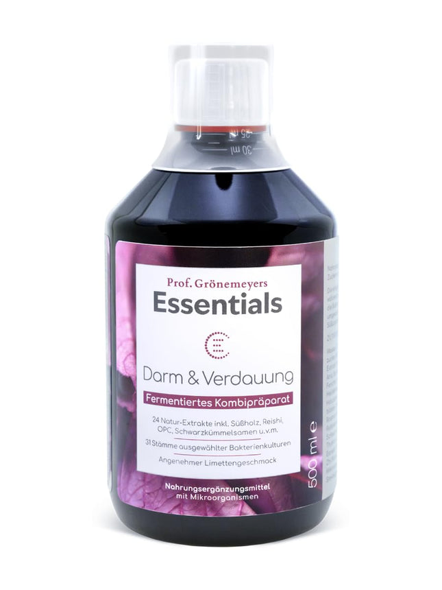 Prof. Grönemeyer's Essentials "Intestine and Digestion" – intestinal treatment, intestinal cleansing &amp; intestinal reconstruction with 30 billion intestinal bacteria, from fermented herbs &amp; plant extracts