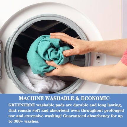 GRUENERDE Set of 4 Washable Incontinence Seat Covers Waterproof Chair Cover Highly Absorbent Durable Chair Pad for Armchairs Chairs Wheelchairs 54x56cm Grey