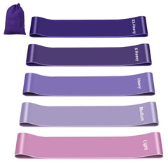 Fokky Fitness Bands [Set of 5], 100% Natural Latex Fitness Band with Exercise Instructions in German &amp; Carrying Bag Resistance Bands Resistance Bands Gymnastics Band for Muscle Building Pilates Yoga