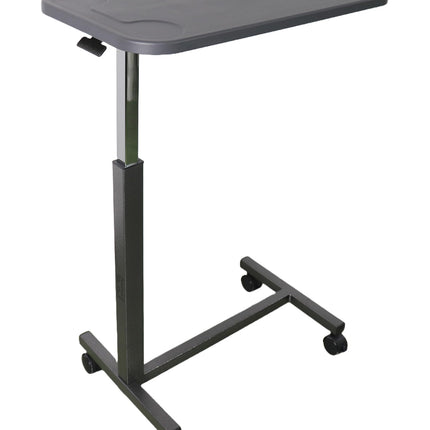 PEPE Mobility - Overbed table on castors, height adjustable, robust structure, mobile side table for nursing bed, hospital C shape, black
