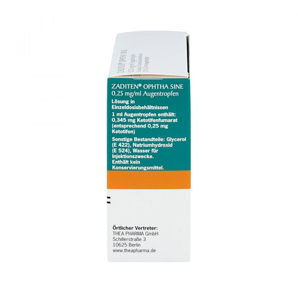 ZADITEN ophtha sine 0.25 mg/ml eye drops, single-dose, 20 pieces