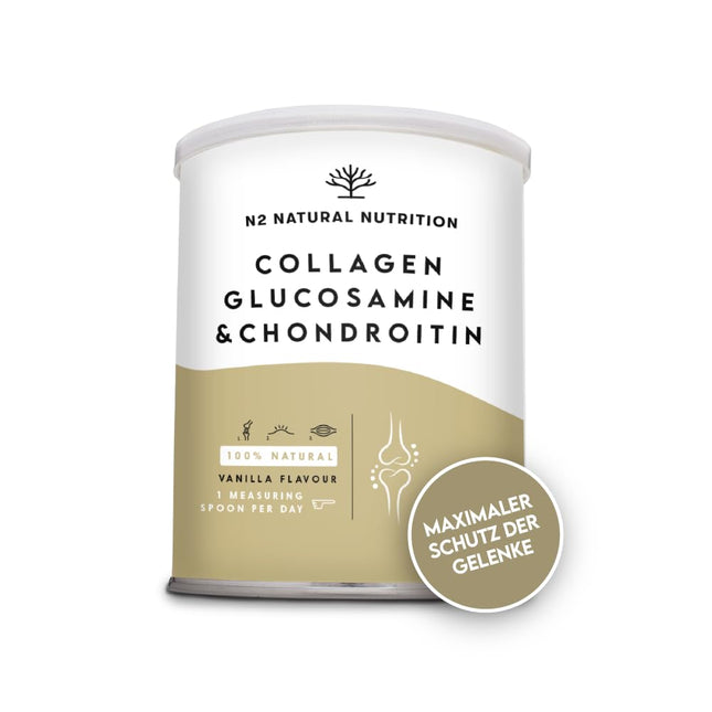 Collagen hydrolysate powder with hyaluronic acid, glucosamine, vitamin C, magnesium, and silicon. Collagen powder. Powerful cartilage protection. Strengthens joints, bones, and skin. EU. N2 Natural Nutrition