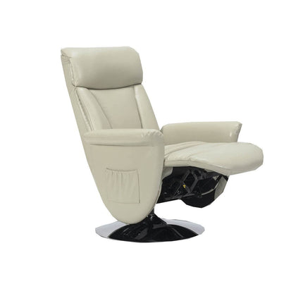 Sime MT-P2 ADJUSTABLE electric recliner with 2 motors, independently adjustable backrest and footrest, steel base, swivel chair, beige leather