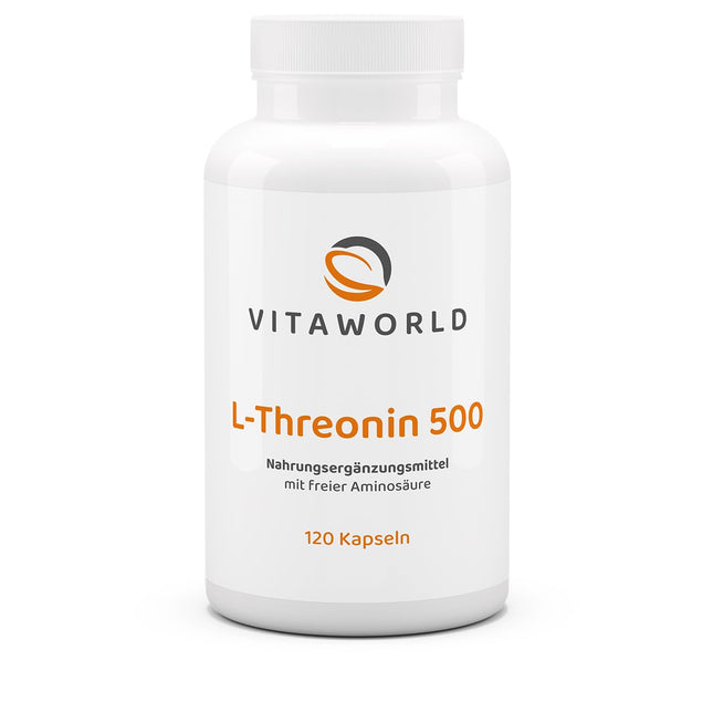 vitaworld L-Threonine 500 mg, essential amino acid, 120 capsules
